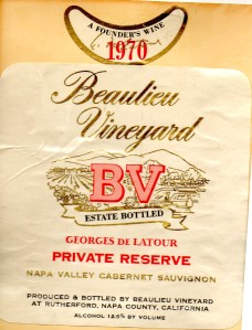 Beaulieu Vineyard Georges de Latour Cabernet Sauvignon 1970